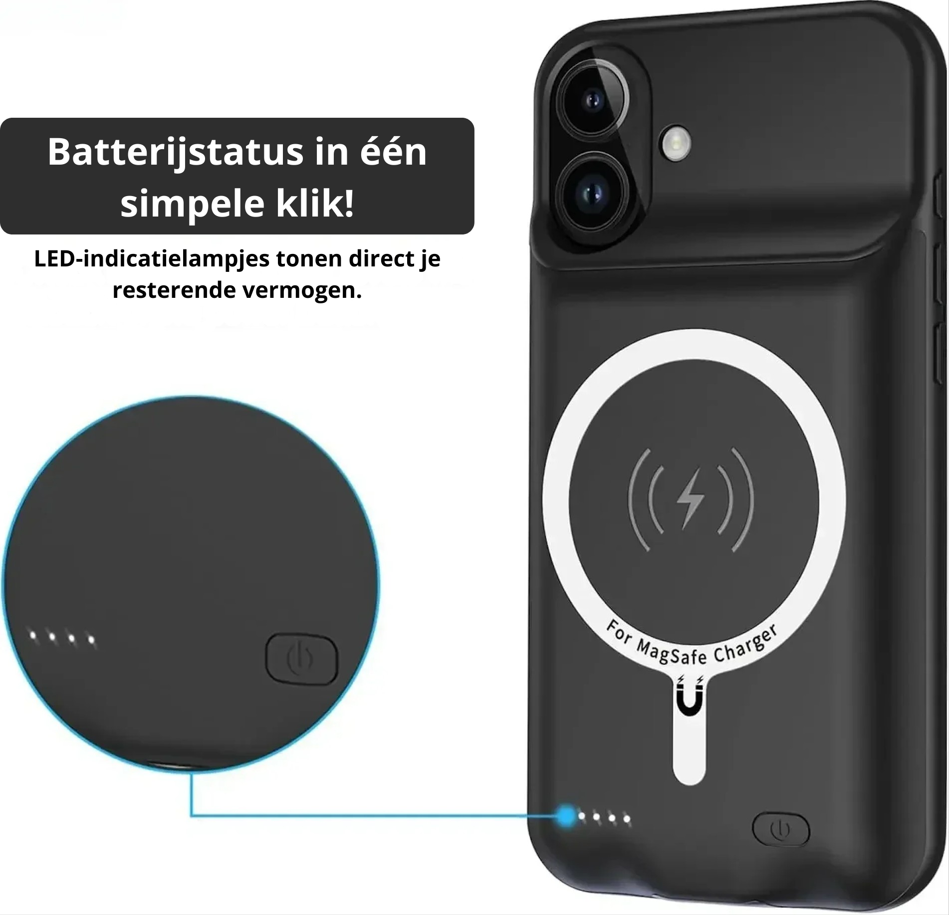 Magnetische 2-in-1 PowerCase 10000mAh Magsafe Wireless Charger Case